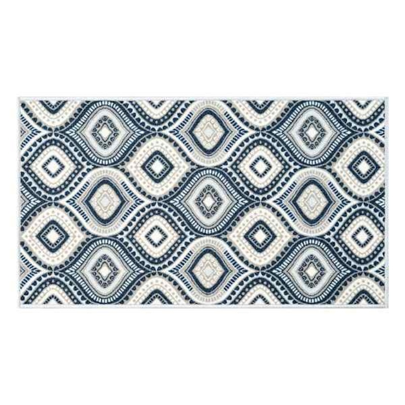 Empress Navy Ogee Washable Tufted Accent Rug, 27×45