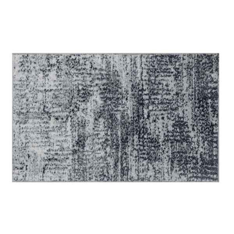 Grey Abstract Washable Microfiber Tufted Accent Rug, 20×32