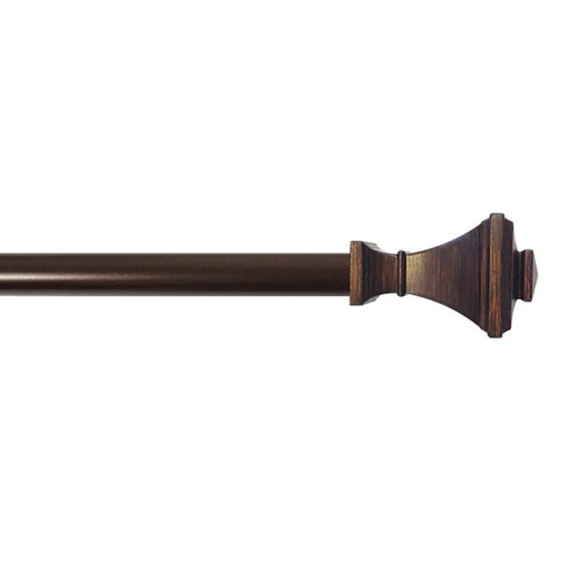 1/2″ Bronze Finish Square Adjustable Curtain Rod, 18-36″