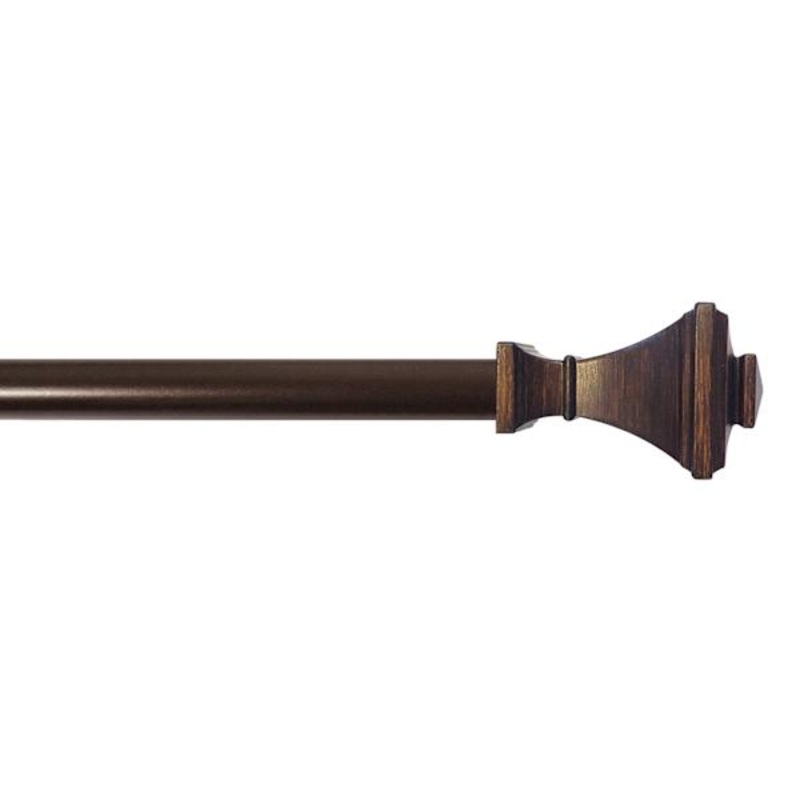 1/2″ Bronze Finish Square Adjustable Curtain Rod, 36-72″