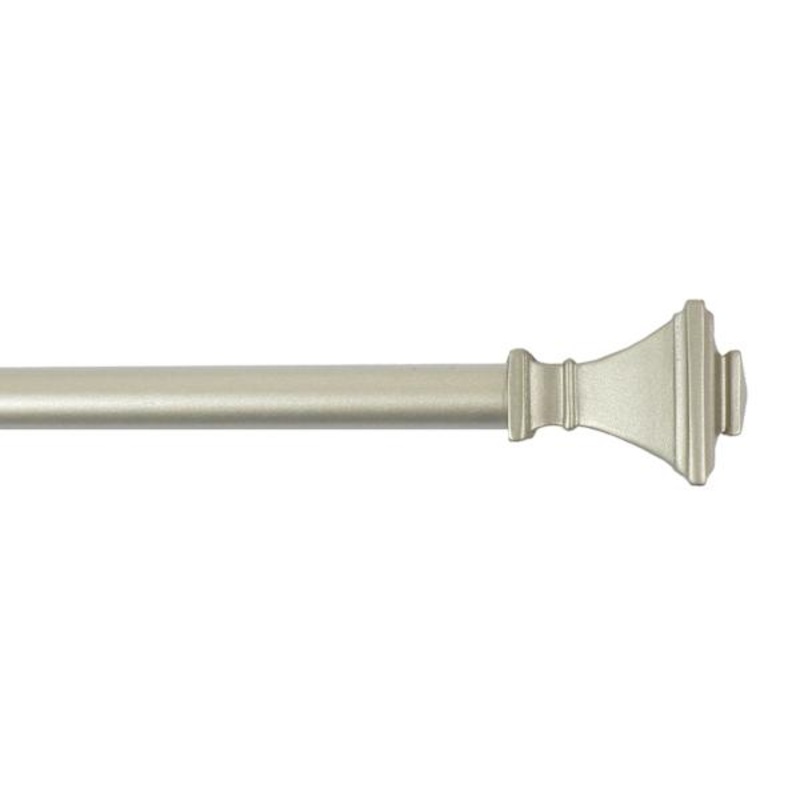 1/2″ Nickel Finish Square Adjustable Curtain Rod, 18-36″