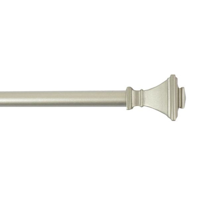 1/2″ Nickel Finish Square Adjustable Curtain Rod, 36-72″