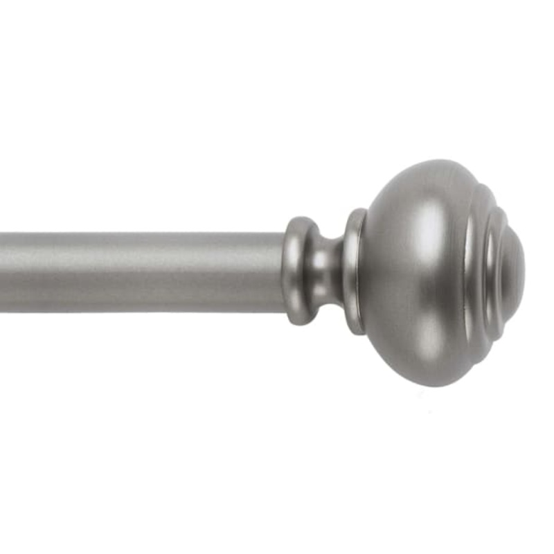 1″ Pewter Knob Curtain Rod, 18-36″