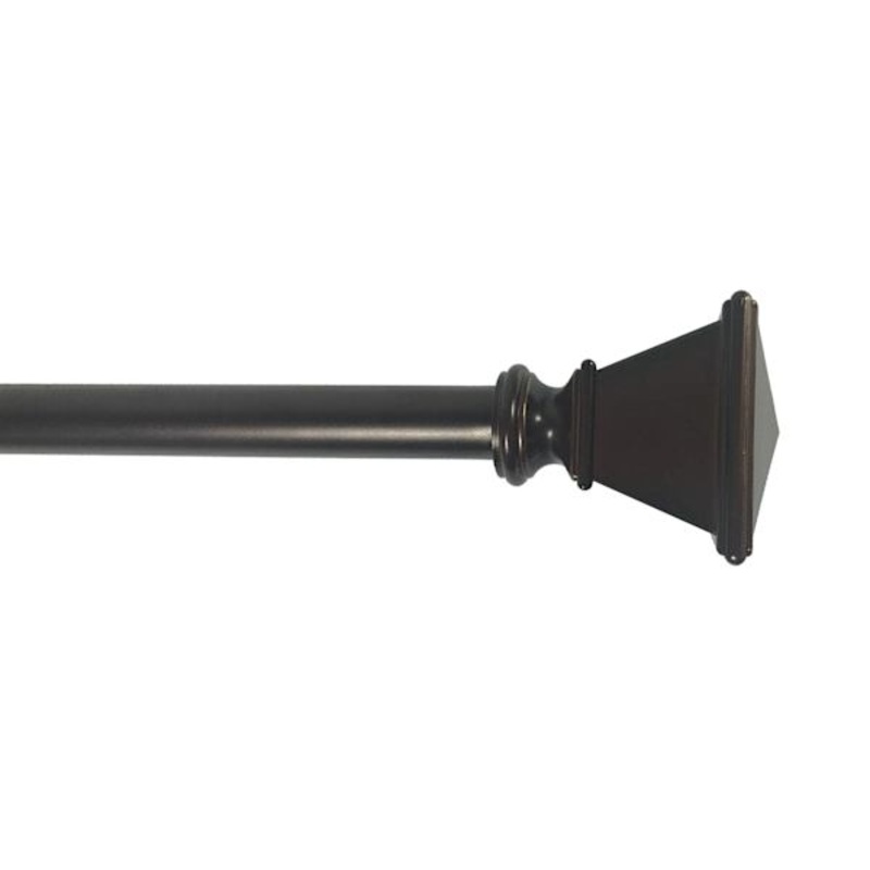 5/8″ Bronze Finish Highland Square Adjustable Curtain Rod, 28-48″
