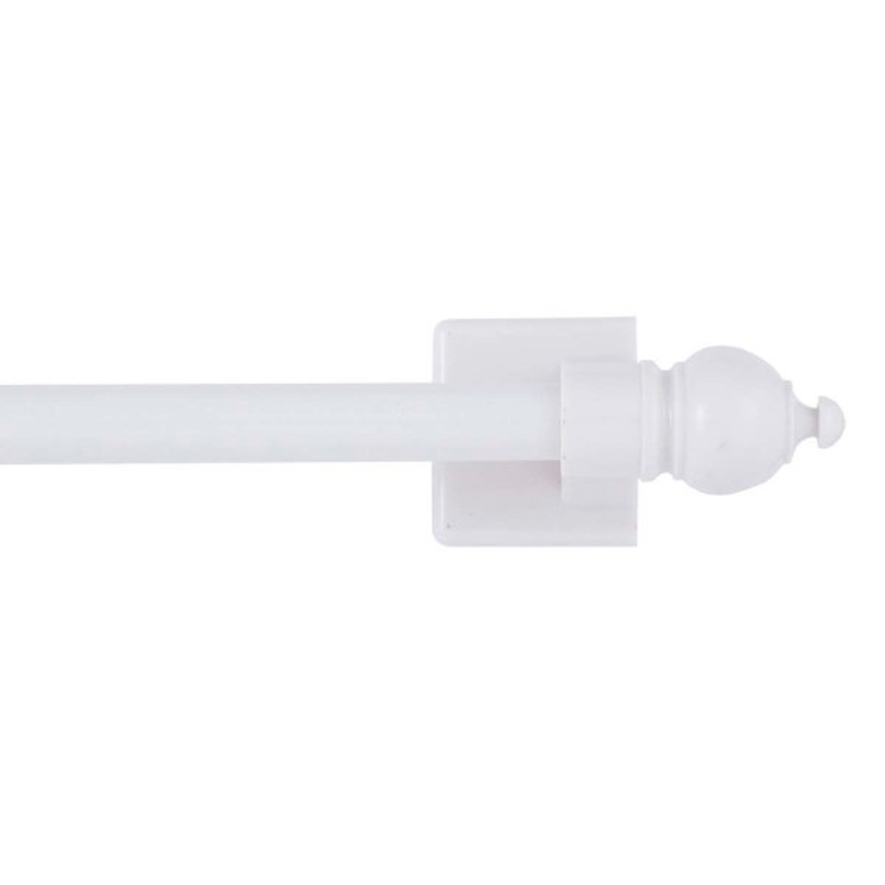 7/16″ White Petite Magnetic Curtain Rod, 16-28″