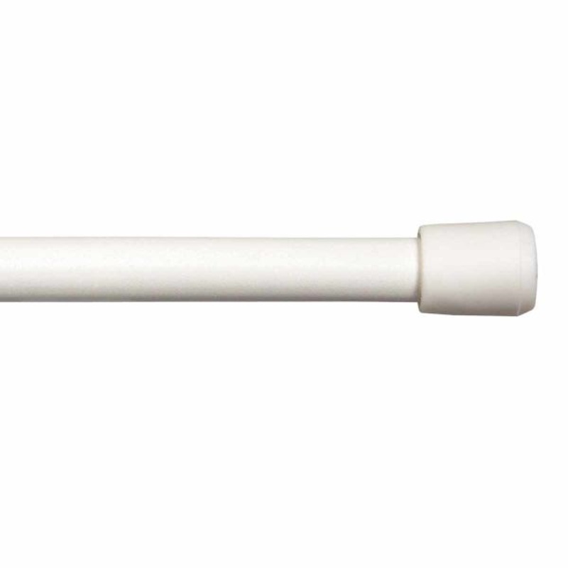 7/16″ White Spring Curtain Rod, 18-28″