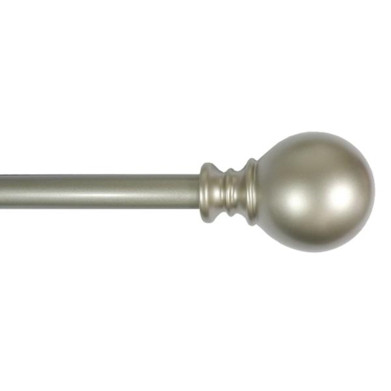 Gunner 5/8″ Nickel Finish Ball Adjustable Curtain Rod, 28-48″