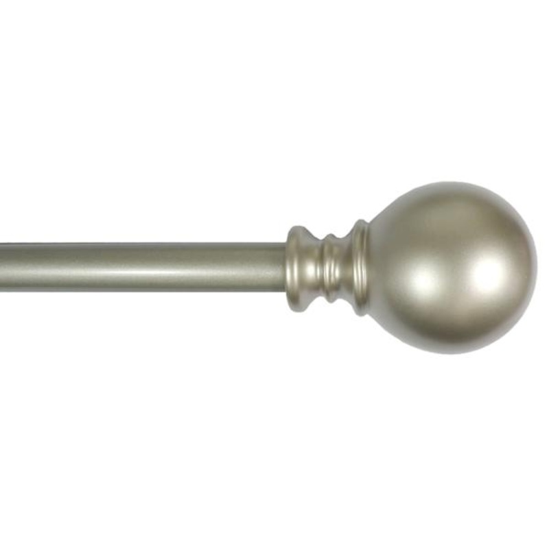 Gunner 5/8″ Nickel Finish Ball Adjustable Curtain Rod, 48-84″