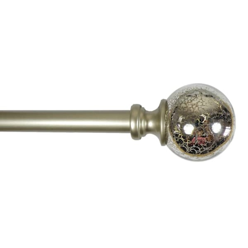 Laurel 3/4″ Mercury Glass Ball Curtain Rod, 28-48″