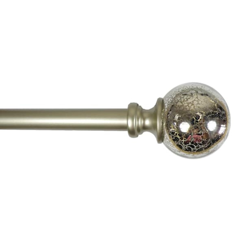 Laurel 3/4″ Nickel Mercury Glass Ball Curtain Rod, 84-120″