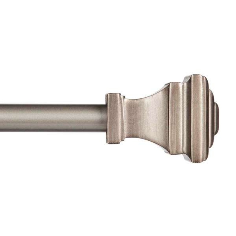 Milton 5/8″ Pewter Fast Fit Curtain Rod, 66-120″