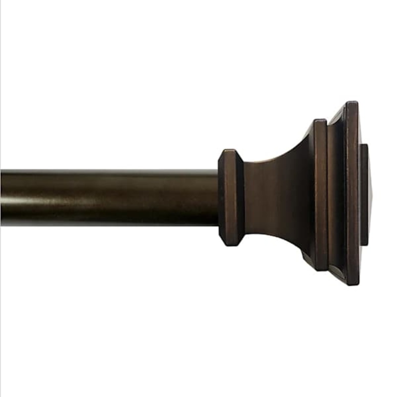 Mitchell 1″ Bronze Square Curtain Rod, 18-36″