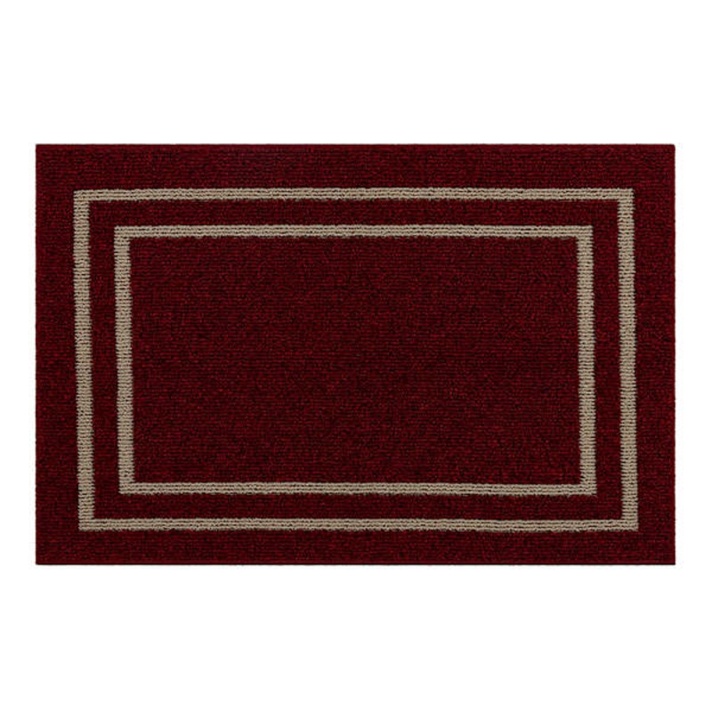 Red Double Border Washable Tufted Accent Rug, 20×30