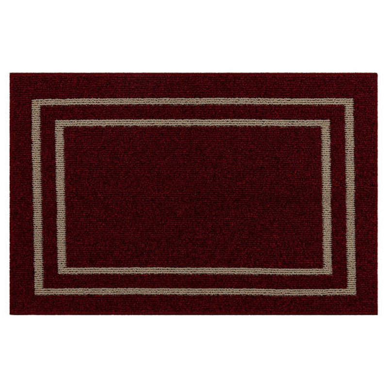 Red Double Border Washable Tufted Accent Rug, 30×45