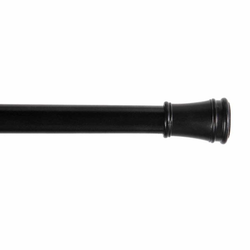 Rogers 5/8″ Black Tension Curtain Rod, 28-48″