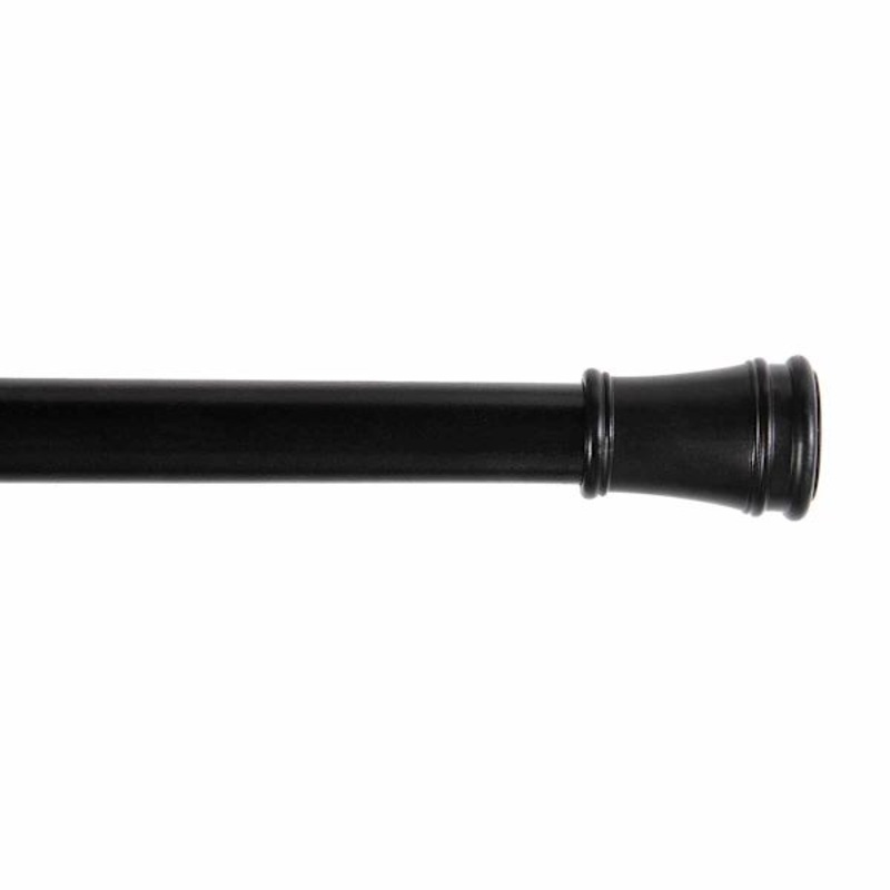 Rogers 5/8″ Black Tension Curtain Rod, 48-84″