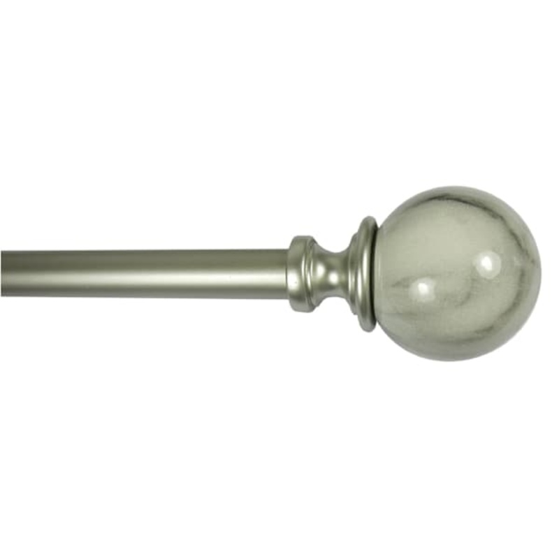 Romeo 3/4″ Marble & Nickel Ball Curtain Rod, 84-120″