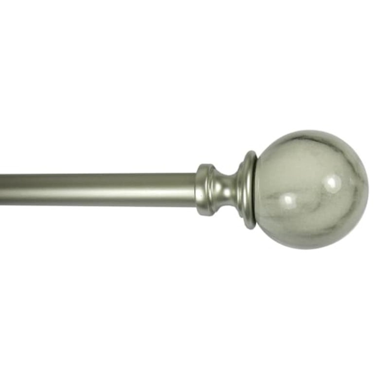 Romeo 3/4″ Nickel Marbled Curtain Rod, 28-48″