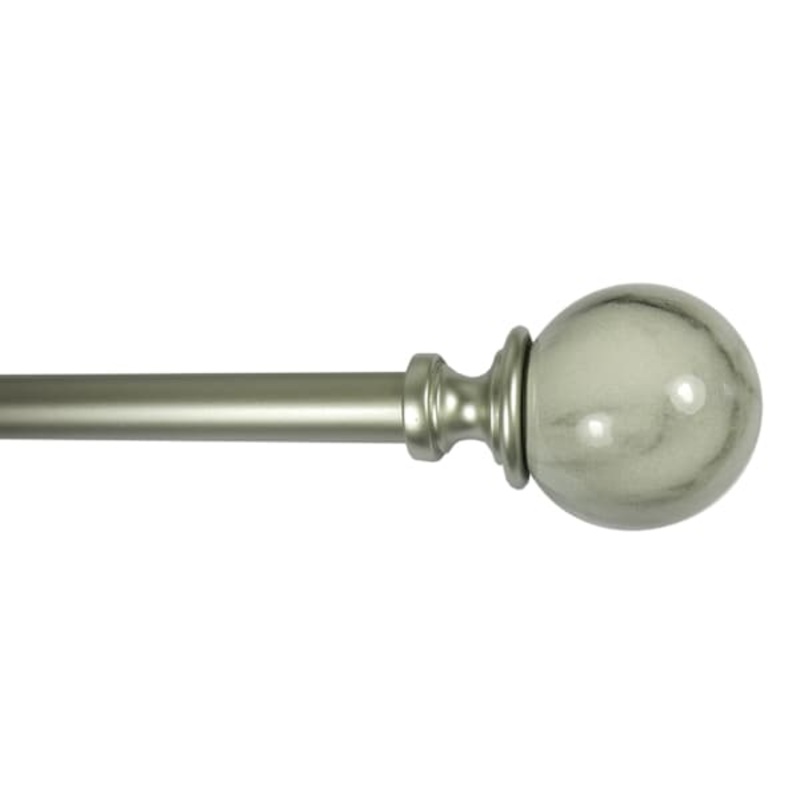 Romeo 3/4″ Nickel Marbled Curtain Rod, 48-84″