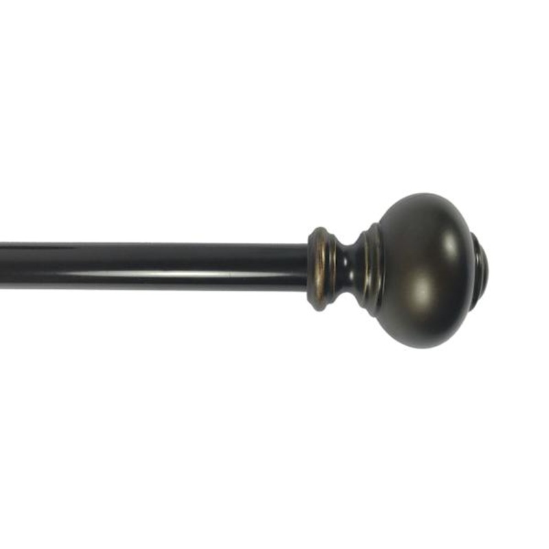 Royce 5/8″ Bronze Finish Knob Adjustable Curtain Rod, 48-84″
