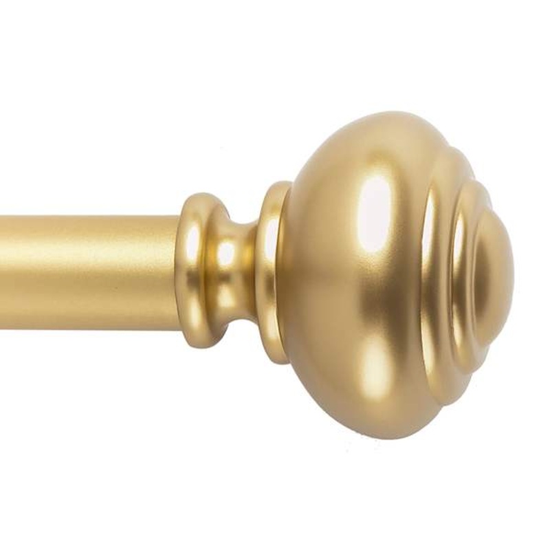 Snugset 1″ Brass Knob No-Tool Curtain Rod, 18-60″