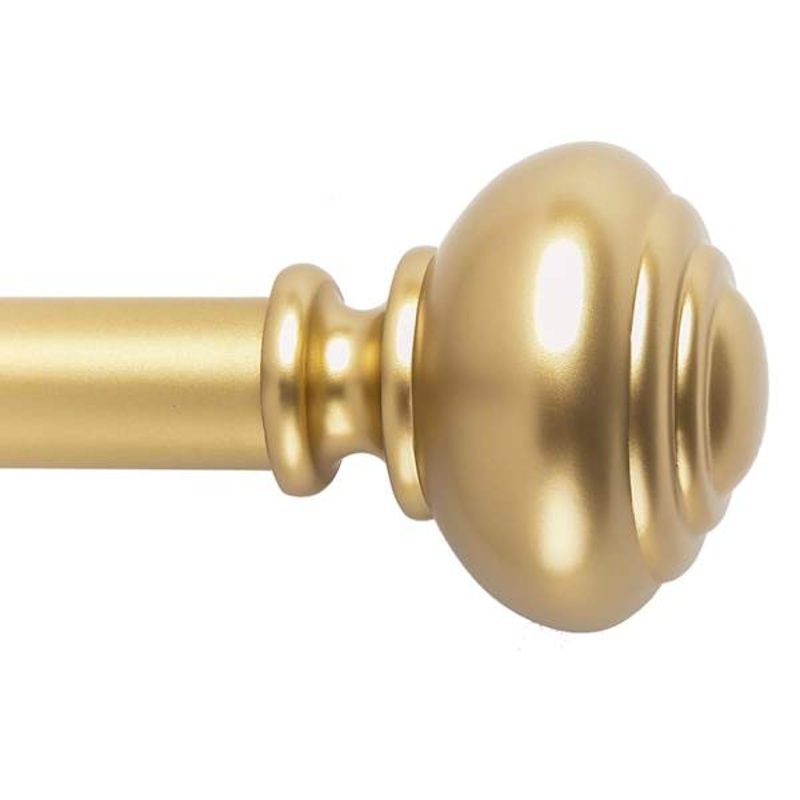 Snugset 1″ Brass Knob No-Tool Curtain Rod, 60-120″
