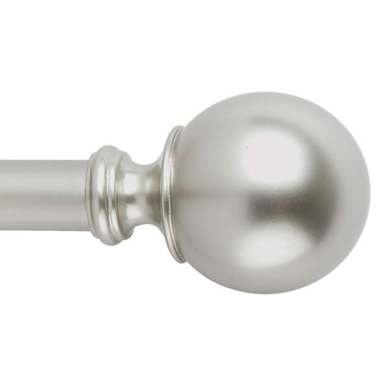 Snugset 1″ Nickel Ball No-Tool Curtain Rod, 18-60″
