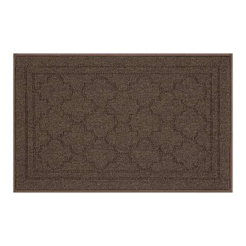 Stella Brown Quatrefoil Washable Tufted Accent Rug, 20×32