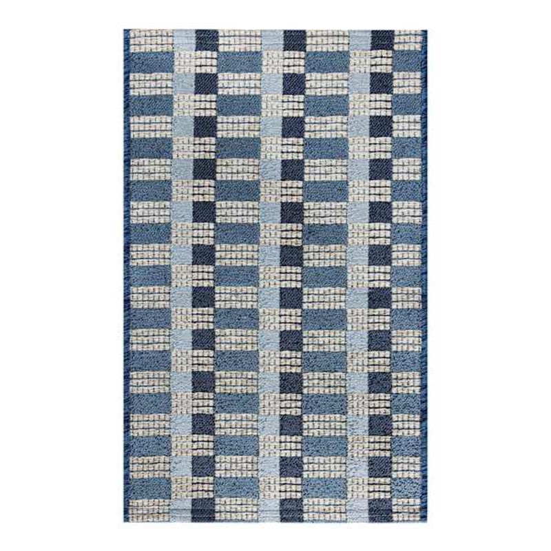 Tapestry Blue Gradient Washable Accent Rug with Gel Latex Back, 21×34