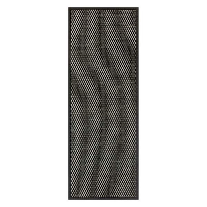 Tonal Dark Grey Puff-Back Washable Kitchen Runner, 2×5