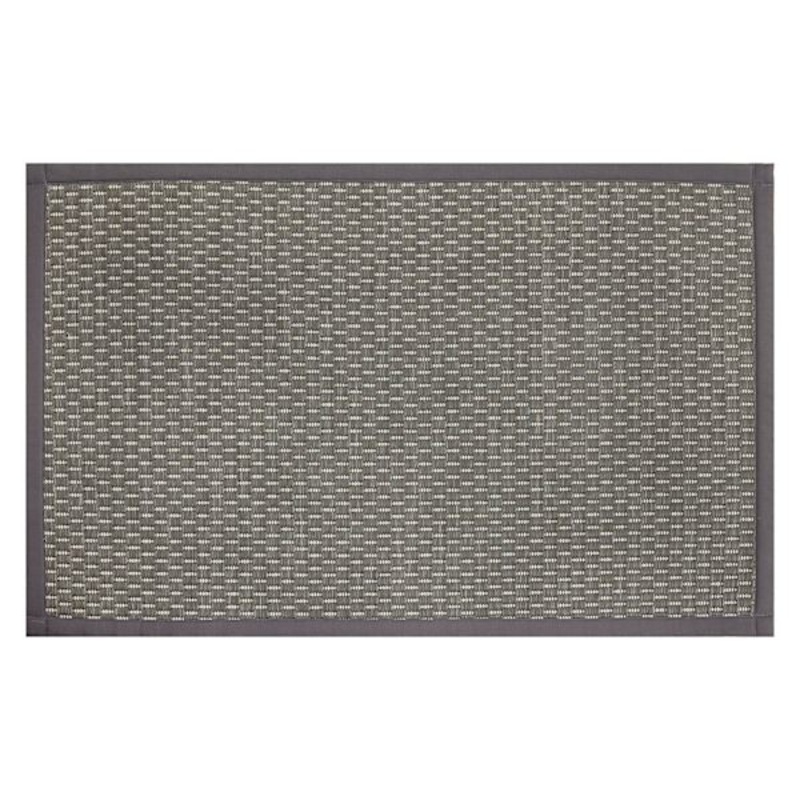 Tonal Light Grey Puff-Back Washable Kitchen Runner, 2×5