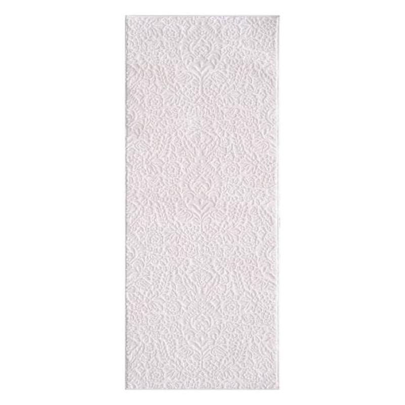 Traditional Ivory Baroque High-Low Washable Runner, 2×5