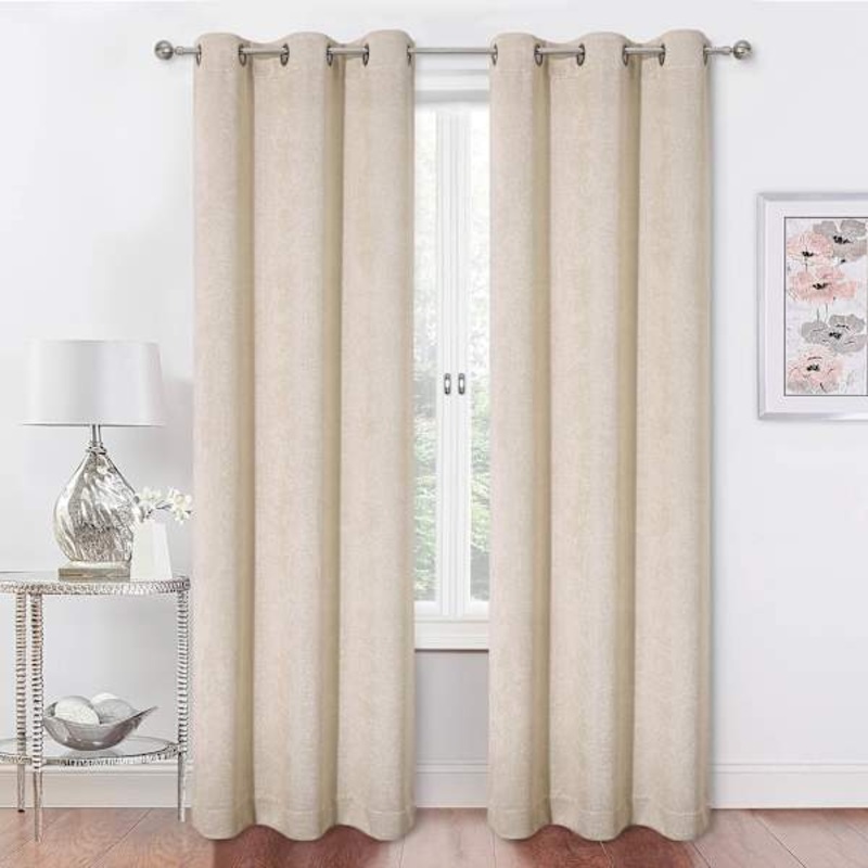 2-Pack Barnes Beige Blackout Grommet Curtain Panels, 84″