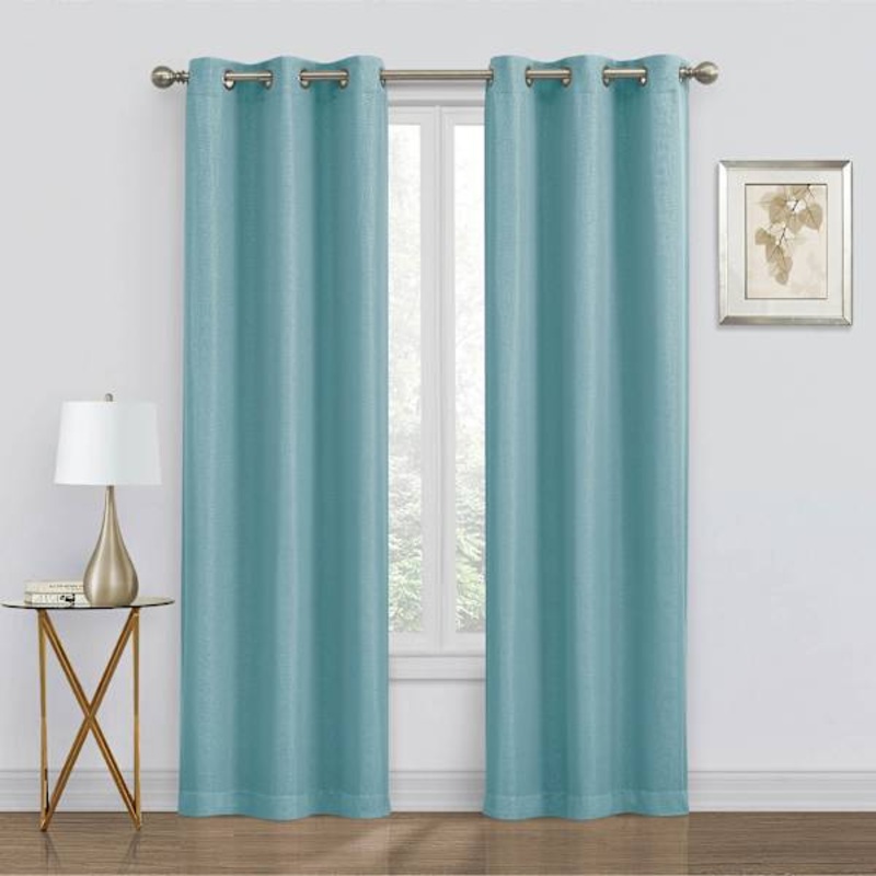 2-Pack Denver Aqua Blackout Grommet Curtain Panel Set, 95″