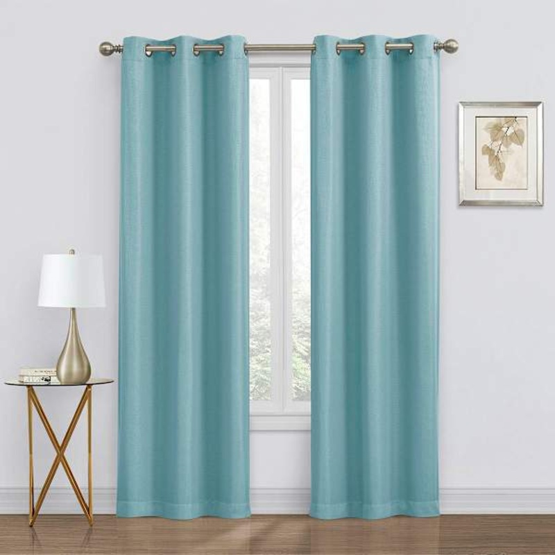 2-Pack Denver Aqua Blackout Grommet Curtain Panels, 84″