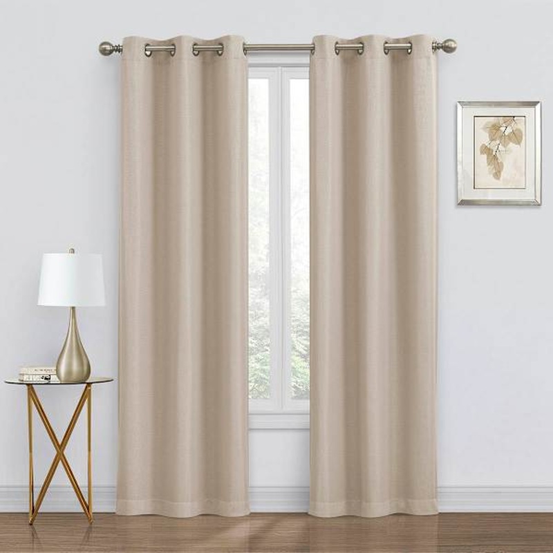 2-Pack Denver Beige Blackout Grommet Curtain Panels, 63″