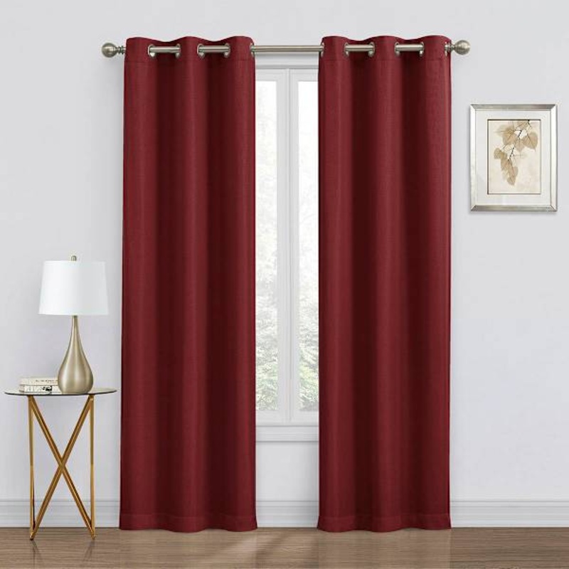 2-Pack Denver Burgundy Blackout Grommet Curtain Panel, 84″