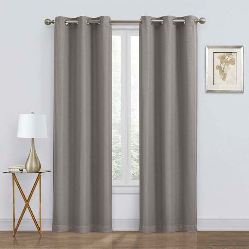2-Pack Denver Grey Blackout Grommet Curtain Panels, 84″