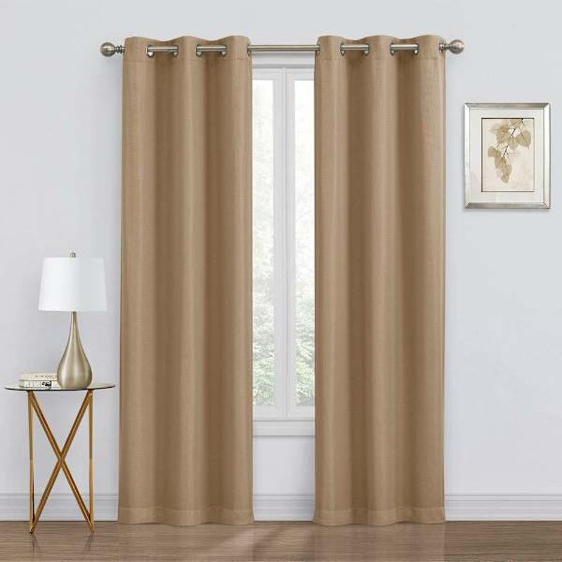2-Pack Denver Linen Blackout Grommet Curtain Panels, 84″
