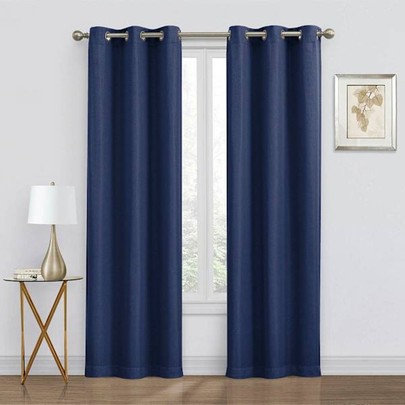 2-Pack Denver Navy Blackout Grommet Curtain Panels, 63″