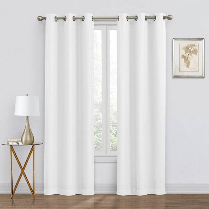 2-Pack Denver White Blackout Grommet Curtain Panels, 95″