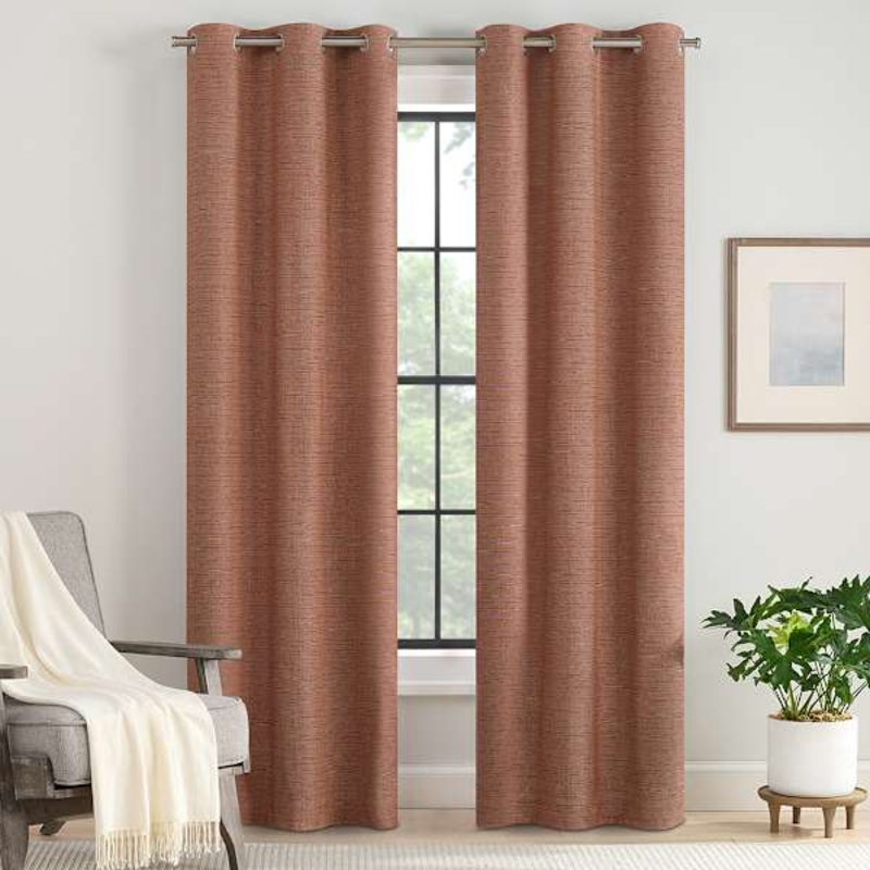 2-Pack Eclipse Nate Spice Magnetic Closure Blackout Curtain Panel Set, 84″