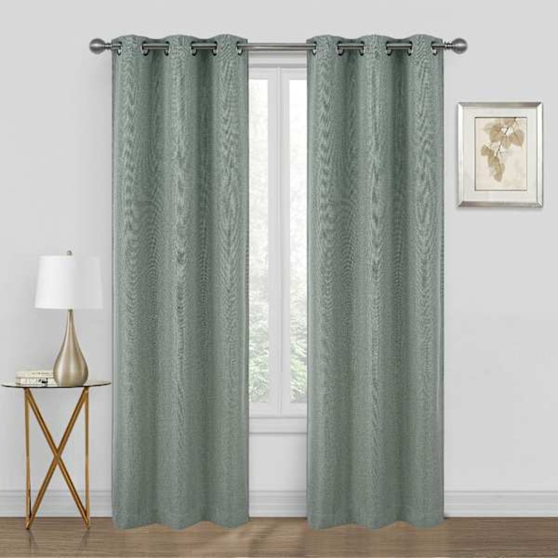 2-Pack Green Blackout Grommet Curtain Panels, 84″