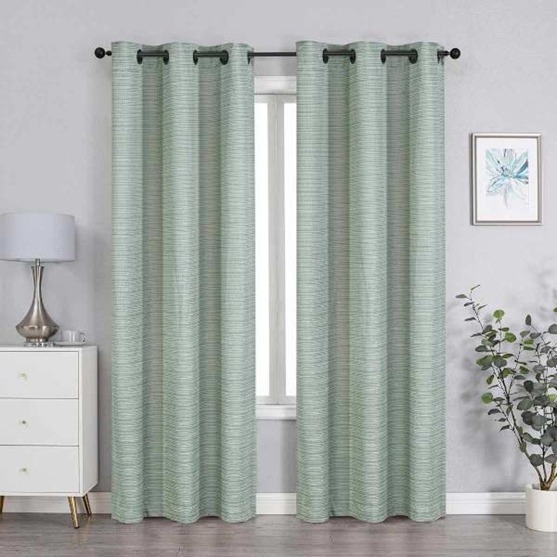 2-Pack Green Magnetic Closure Blackout Curtain Panels, 63″