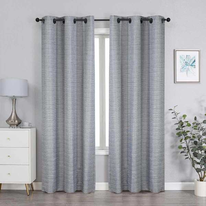 2-Pack Grey Magnetic Closure Blackout Curtain Panels, 63″