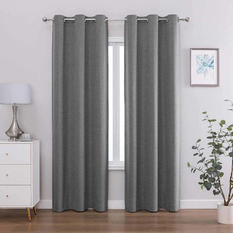 2-Pack Grey Magnetic Closure Blackout Curtain Panels, 84″