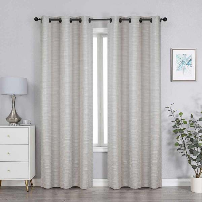 2-Pack Ivory Magnetic Closure Blackout Curtain Panels, 63″