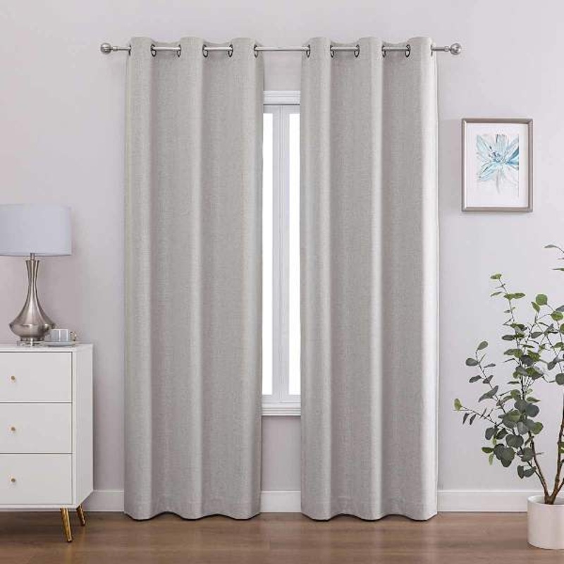 2-Pack Ivory Magnetic Closure Blackout Curtain Panels, 84″