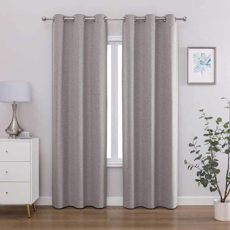 2-Pack Linen Magnetic Closure Blackout Curtain Panels, 84″