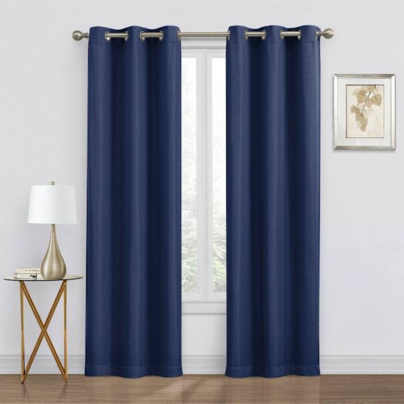 2-Pack Navy Blackout Grommet Curtain Panels, 95″